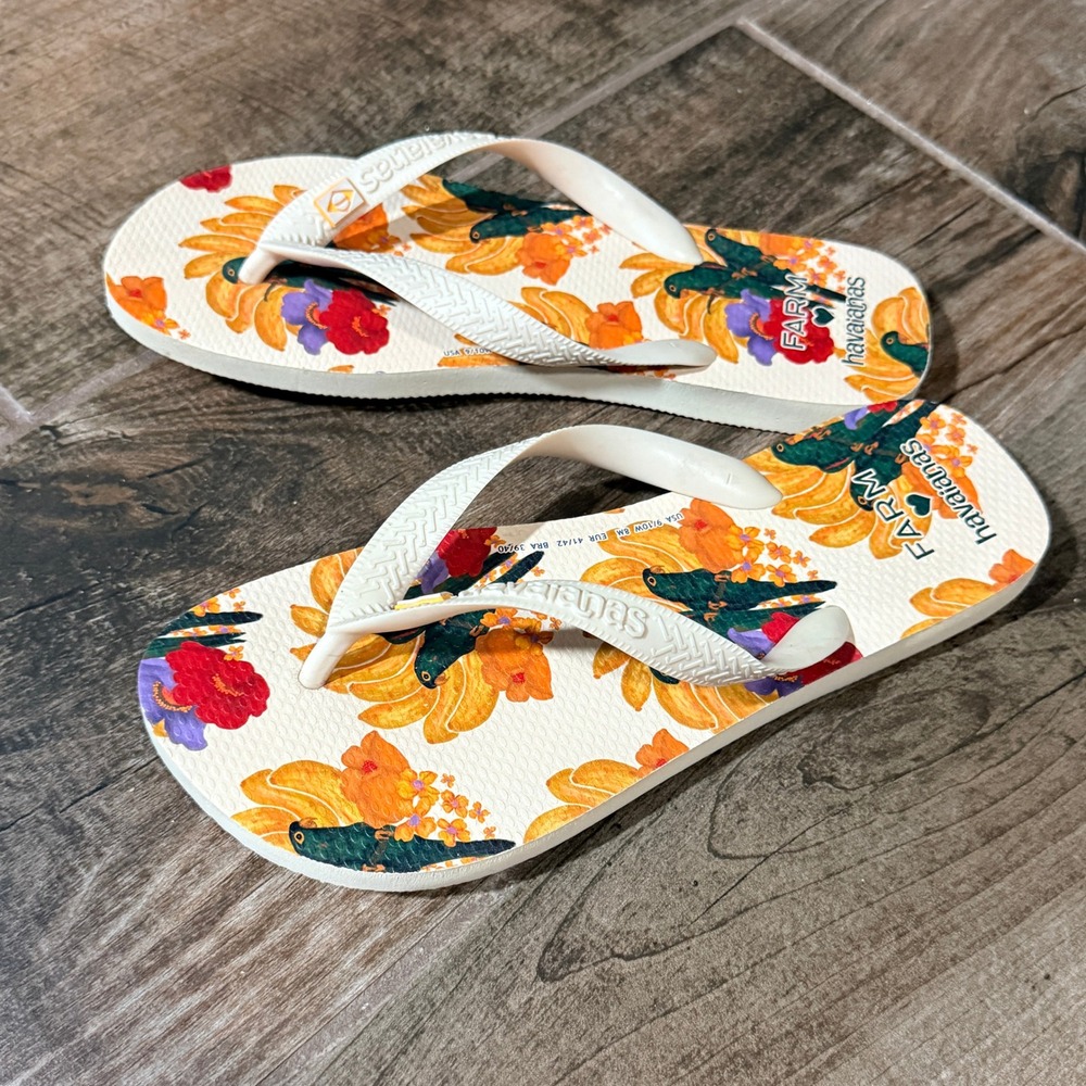 Havaianas x FARM Rio Women's Banana Nest Flip Flop Sandals, 9 (39/40)